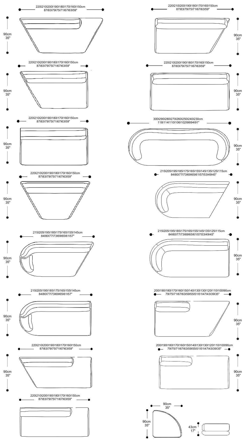 Image of the complete dimensions of the product